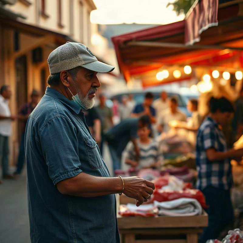 Trabajadores informales en una feria al aire libre en Cerro Largo